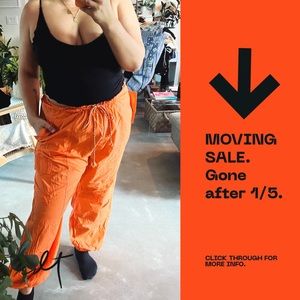 UO neon orange utility pant